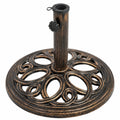 Schwerer Gusseisen-Schirmständer, Ø45 cm, passend für 38/48 mm Stangen, ideal für Garten und Balkon, in Bronze