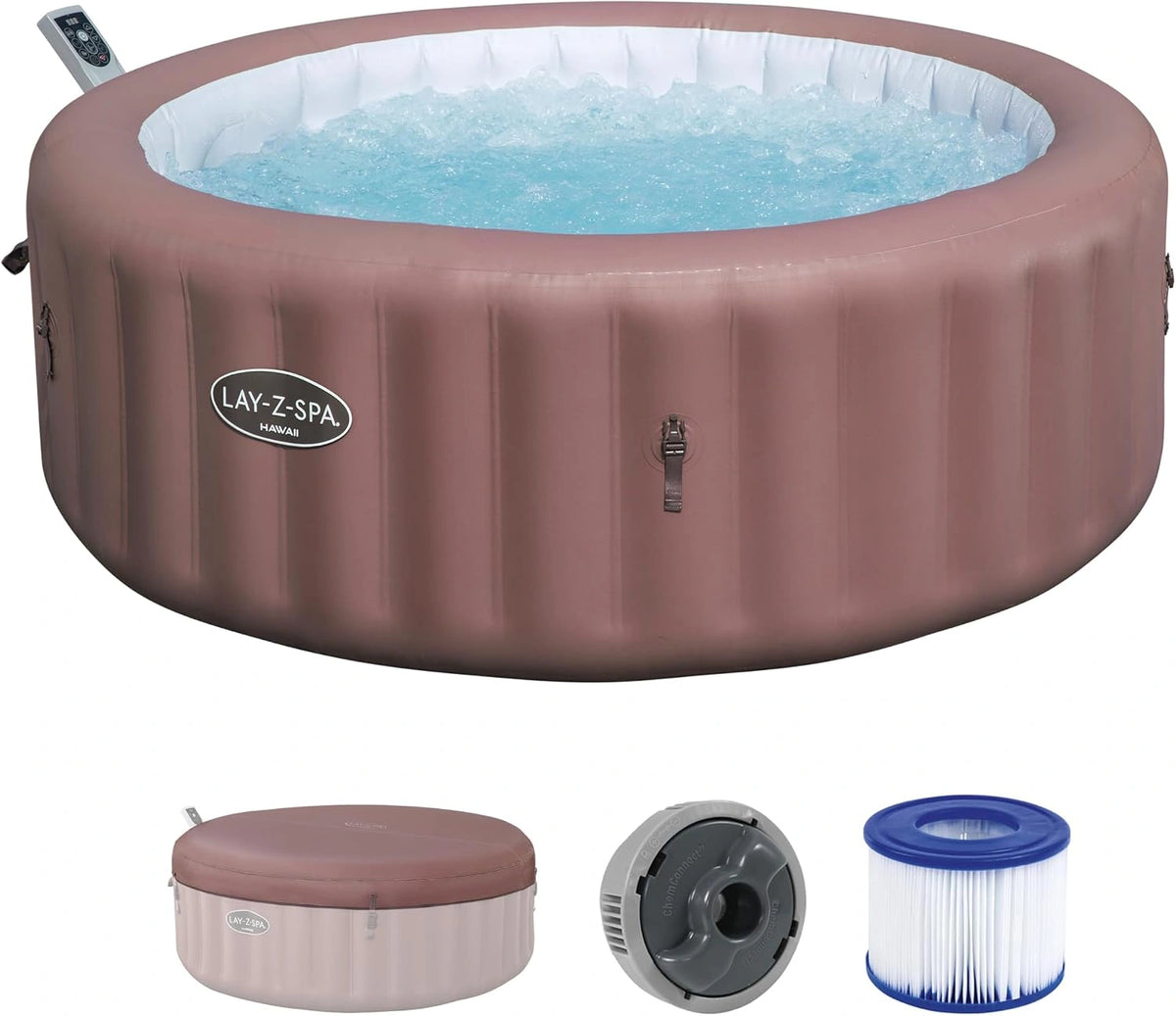 Bestway® Lay-Z-SPA® Energiebesparende whirlpool Hawaii AirJet™ met app-besturing + geïntegreerde UltraFit™-pompeenheid, voor 6 personen Ø 196 x 71 cm