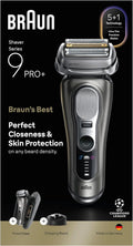 Braun Series 9 PRO+ Elektrisch scheerapparaat, 5+1 ultradunne precisiemessen, Pro SensoAdapt, tot 60 min, PowerCase, oplaadstandaard