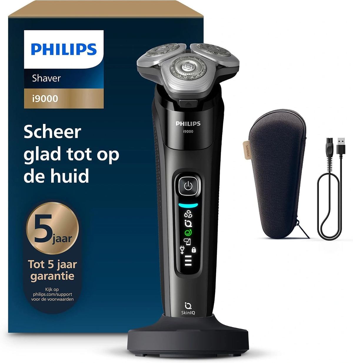 Philips Shaver i9000, elektrisch scheerapparaat voor nat en droog gebruik, Skin IQ-technologie, Triple Lift & Cut-systeem