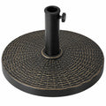 GOPLUS Runder Sonnenschirmständer aus Harz, passend für 38/48 mm Stangen, ideal für Terrasse, Pool, Garten, in Bronze