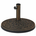 Antiker Sonnenschirmständer für Schirmstangen 34–48 mm, Ø 49 cm, Schwarz/Bronze