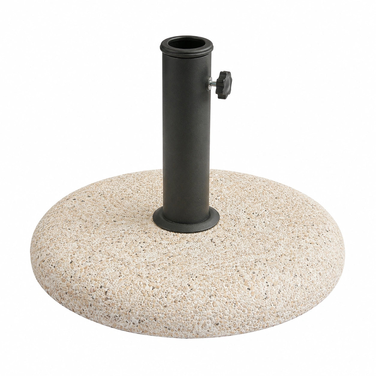 casa.pro Betonschirmständer 20 kg, universell passend für Schirmstöcke Ø34-55 mm, Steinoptik Beige