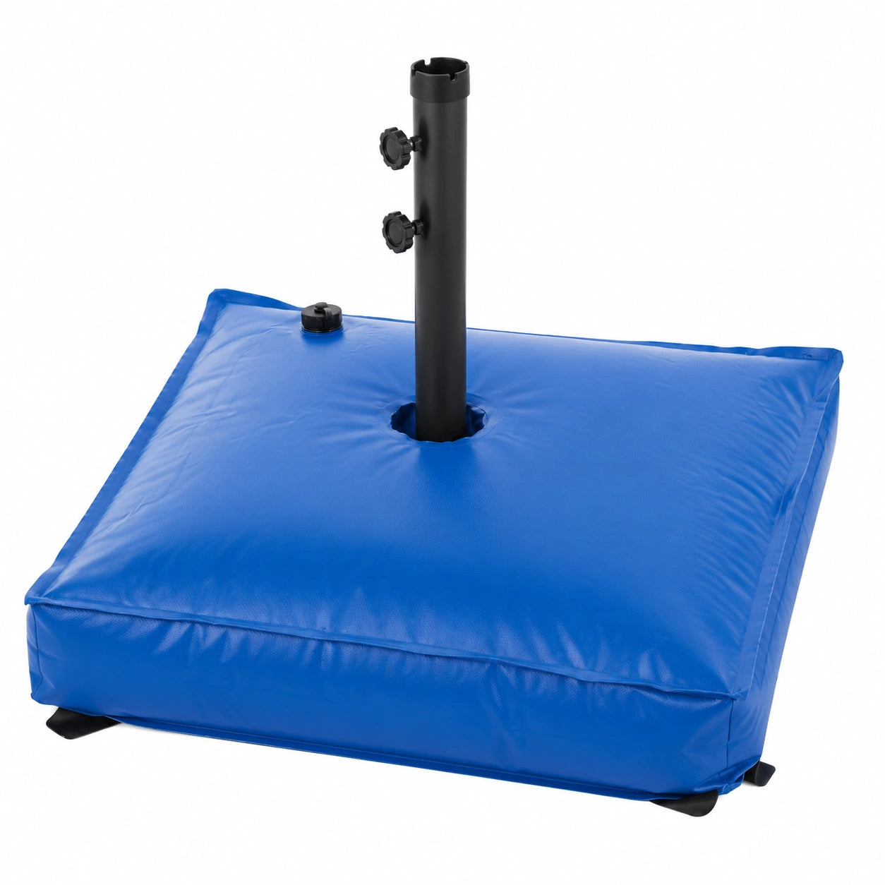 Wasserbefüllbarer Sonnenschirmständer 78L, Blau, 75x75cm, Edelstahlgriff