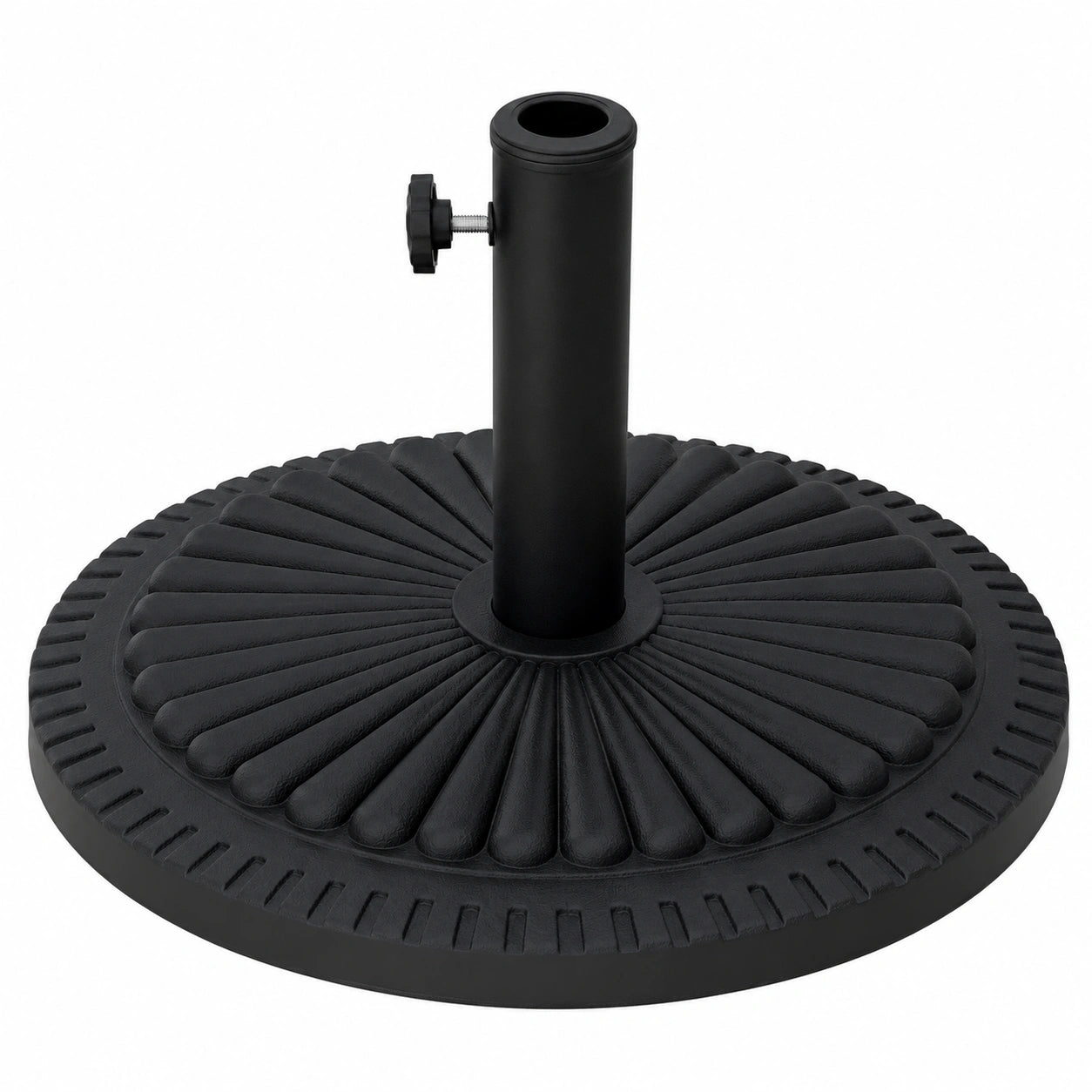 Outsunny Runder Sonnenschirmständer 14 kg für 35-48 mm Stangen, Schwarz