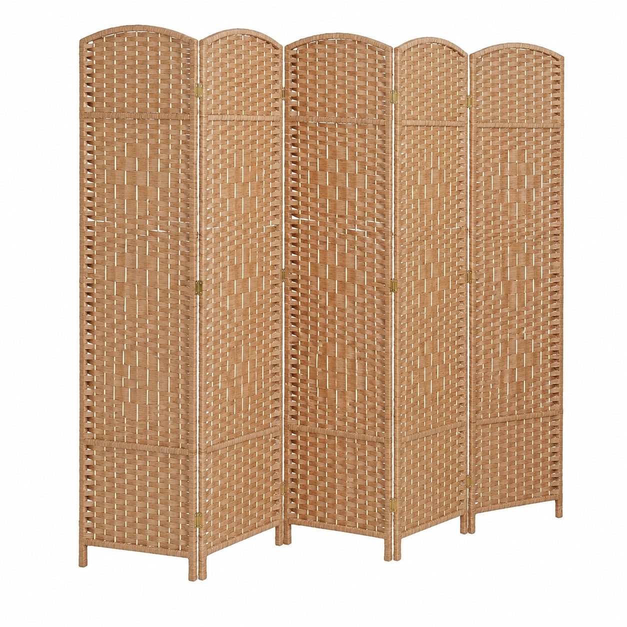 Naturholz Paravent - 6-teilig, 170 x 240 cm, Faltbar & Stilvoll